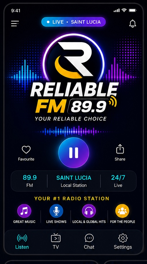 Reliable FM app listen screen